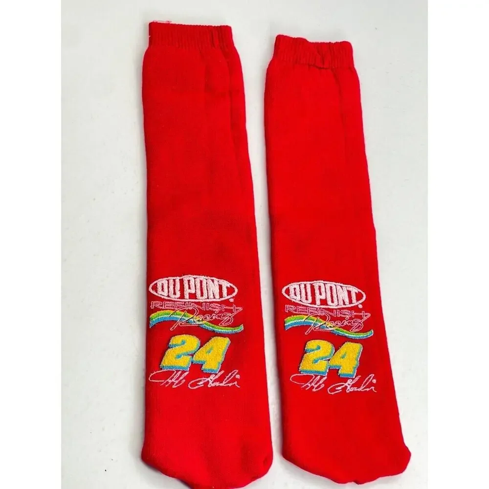 Vintage 1995 Jeff Gordon NASCAR Socks NEW‎ Dupont Racing Red Lot of 2 Pair